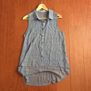 Lily White - baby blue chiffon top